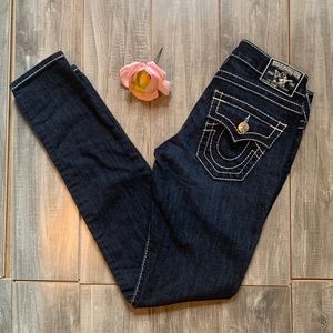 True Religion Skinny Jeans White Stitch 26 $200